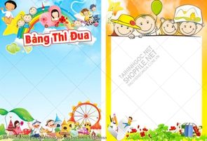 file vector bang thi dua tranh tre em lop mam non