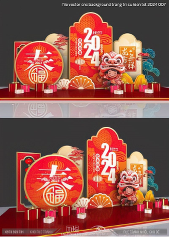 file vector cnc background trang tri su kien tet 2024 007