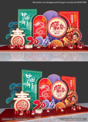 file vector cnc background trang tri su kien tet 2024 010