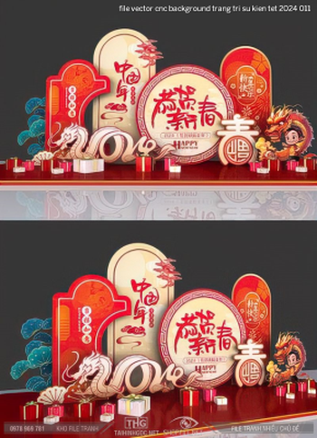 file vector cnc background trang tri su kien tet 2024 011