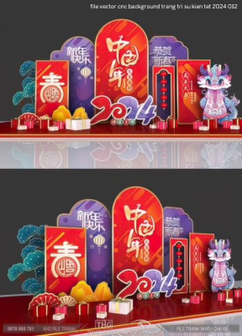 file vector cnc background trang tri su kien tet 2024 012