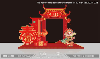 file vector cnc background trang tri su kien tet 2024 028