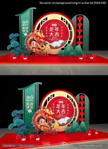 file vector cnc background trang tri su kien tet 2024 040