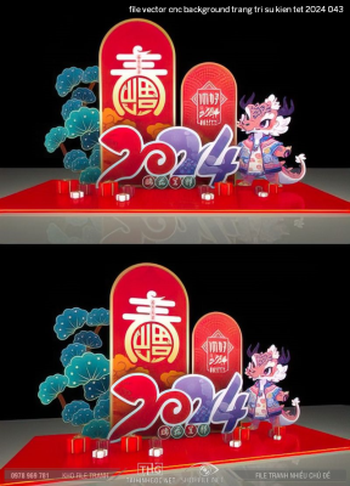 file vector cnc background trang tri su kien tet 2024 043