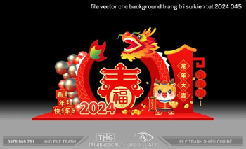 file vector cnc background trang tri su kien tet 2024 045