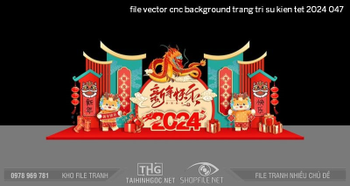 file vector cnc background trang tri su kien tet 2024 047