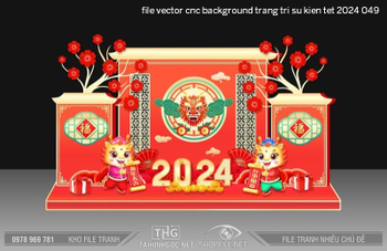 file vector cnc background trang tri su kien tet 2024 049