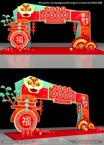 file vector cnc background trang tri su kien tet 2024 058