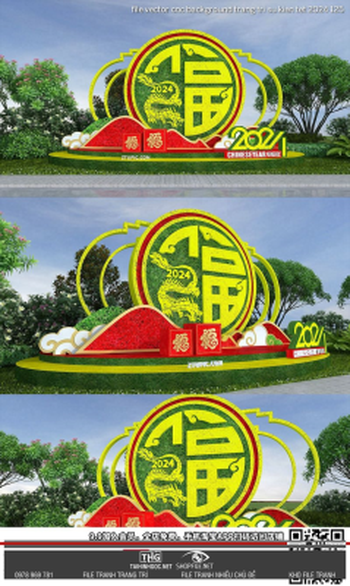 file vector cnc background trang tri su kien tet 2024 125