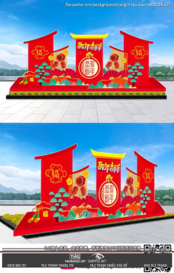 file vector cnc background trang tri su kien tet 2024 127