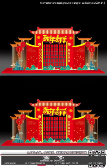 file vector cnc background trang tri su kien tet 2024 142