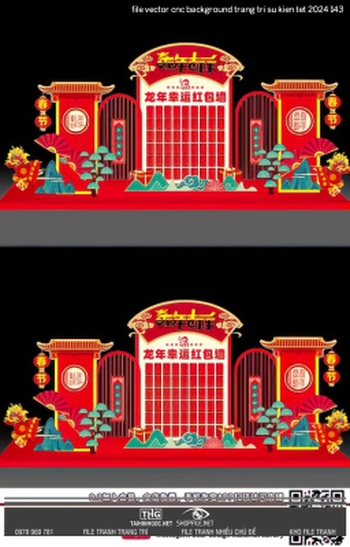 file vector cnc background trang tri su kien tet 2024 143
