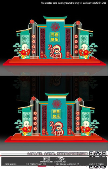 file vector cnc background trang tri su kien tet 2024 211