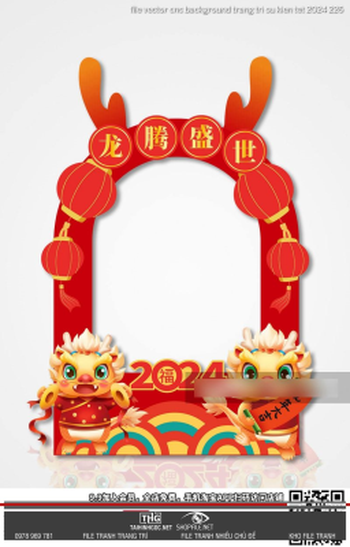 file vector cnc background trang tri su kien tet 2024 226