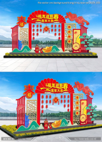 file vector cnc background trang tri su kien tet 2024 255