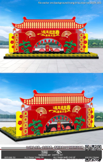 file vector cnc background trang tri su kien tet 2024 265