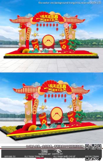 file vector cnc background trang tri su kien tet 2024 272