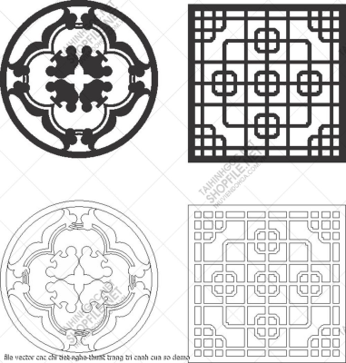 file vector cnc chi tiet nghe thuat trang tri canh cua so