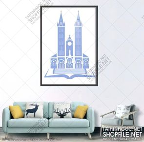 file vector cnc cong giao hoa tiet nha tho