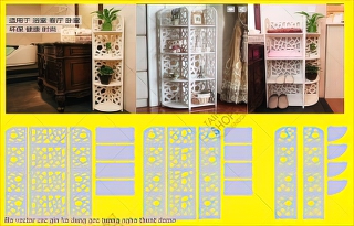 file vector cnc gia ke dung goc tuong nghe thuat