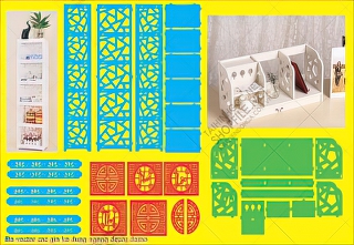 file vector cnc gia ke dung ngang decor