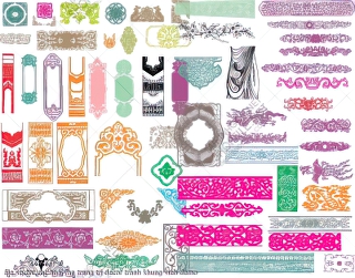 file vector cnc hoa van trang tri decor tranh khung vien
