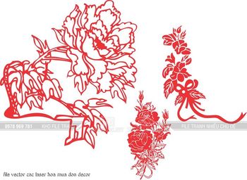 file vector cnc laser hoa mua don decor