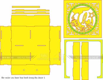 file vector cnc laser hop banh trung thu decor 1