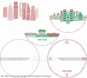 file vector cnc laser lieng tet khac dua hau dong ho treo tuong 3