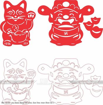 file vector cnc laser lieng tet khac dua hau meo than tai 1