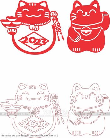file vector cnc laser lieng tet khac dua hau meo than tai 2