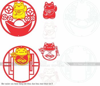 file vector cnc laser lieng tet khac dua hau meo than tai 8