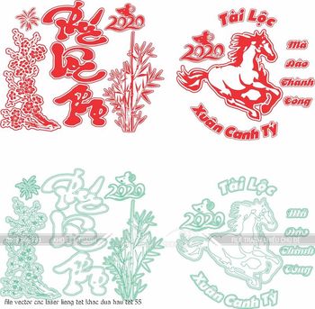 file vector cnc laser lieng tet khac dua hau tet 55