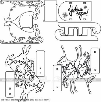 file vector cnc laser trang tri le giang sinh noel decor 7