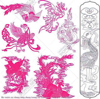 file vector cnc nhung dong phung hoang cac kieu decor tranh nghe thuat