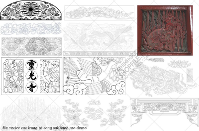 file vector cnc trang tri cong sat hang rao