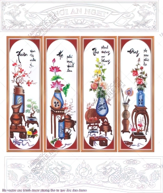 file vector cnc tranh decor phong tho tu quy doc dao