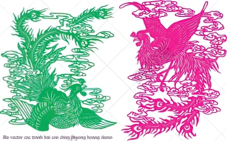 file vector cnc tranh hai con chim phuong hoang file vector cnc tranh hai con chim phuong hoang