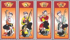 file vector co gai choi dan tu quy trang tri