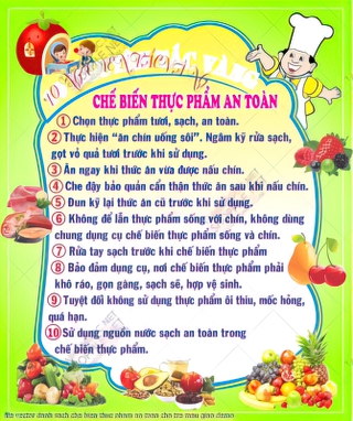 file vector danh sach che bien thuc pham an toan cho tre mau giao