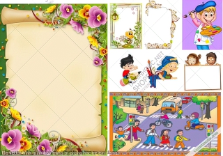 file vector hinh minh hoa trang tri phong hoc tre em