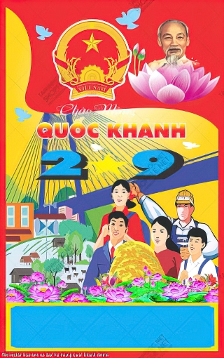 file vector tranh co dong hoa sen va bac ho mung quoc khanh