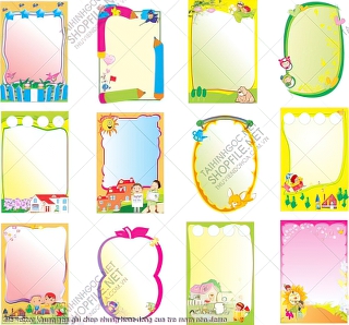 file vector khung nen ghi chep nhung hoat dong cua tre mam non