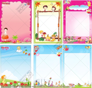 file vector khung nen nhan dan tranh decor phong hoc mam non tranh tre em