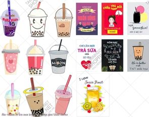 file vector ly tra sua trang tri quan giai khat