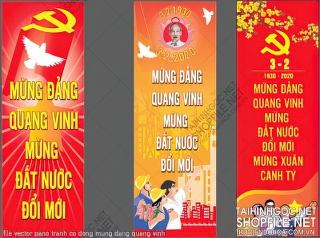 file vector pano tranh co dong mung dang quang vinh