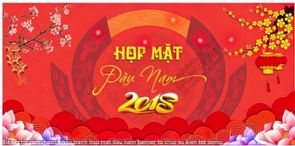 tranh hop mat dau nam banner to chuc su kien tet
