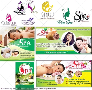 file vector tap hop tranh spa decor phong spa chuyen nghiep
