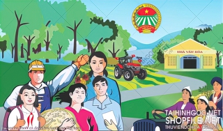 file vector tranh co dong hoi nong dan viet nam