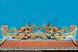 file vector tranh co mai nha xua song long tranh hoa